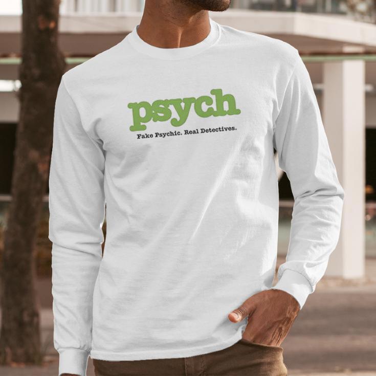 Psych Title Heather Ringer Long Sleeve T-Shirt Gifts for Him