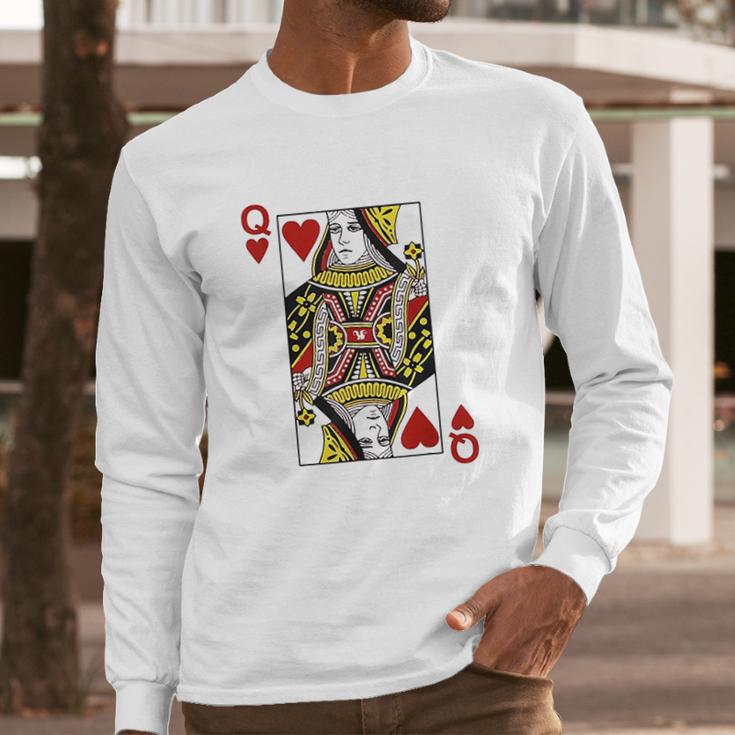 Queen Of Hearts Blackjack Cards Long Sleeve T-Shirt Gifts for Him