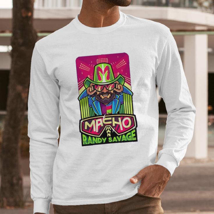 Randy Macho Man Savage Cartoon Wrestling Long Sleeve T-Shirt Gifts for Him