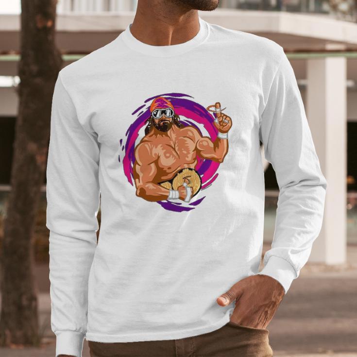 Randy Macho Man Savage Funny Cartoon Long Sleeve T-Shirt Gifts for Him