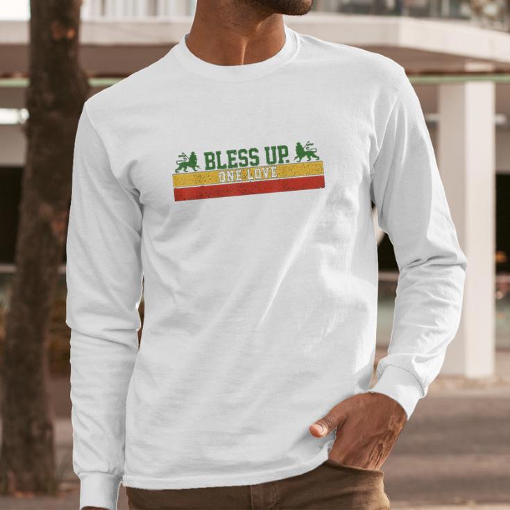 Rastafari Reggae Music Bless Up Dub Dancehall Rasta Gift Long Sleeve T-Shirt Gifts for Him