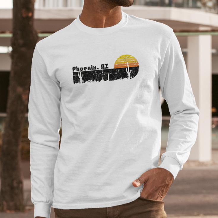 Retro Phoenix Arizona Desert Sunset Vintage Long Sleeve T-Shirt Gifts for Him