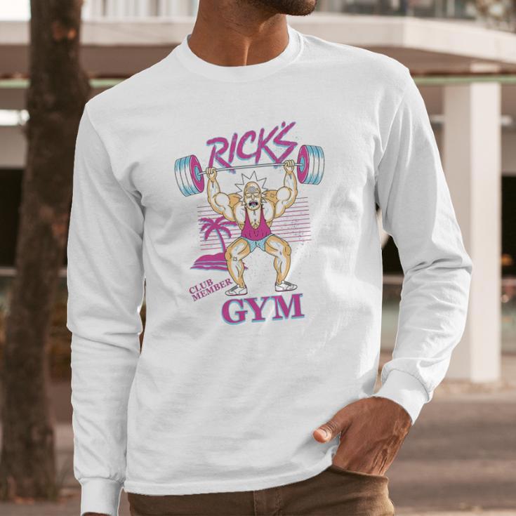 Rick Morty Ricks Gym Neon Beach Long Sleeve T-Shirt Gifts for Him