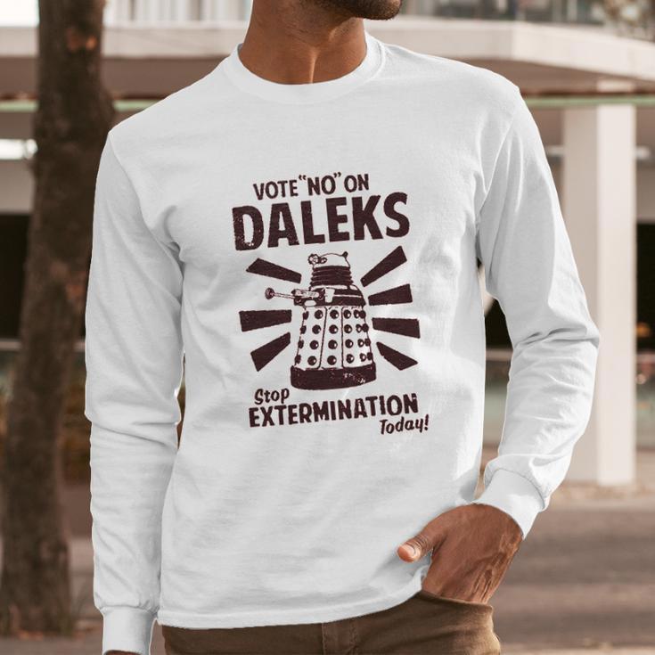 Ripple Junction Doctor Who Vote No To Daleks Adult Long Sleeve T-Shirt Gifts for Him