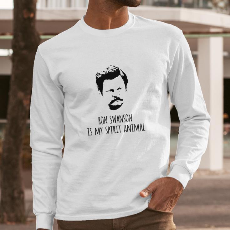 Ron Swanson Is My Spirit Animal Long Sleeve T-Shirt Gifts for Him