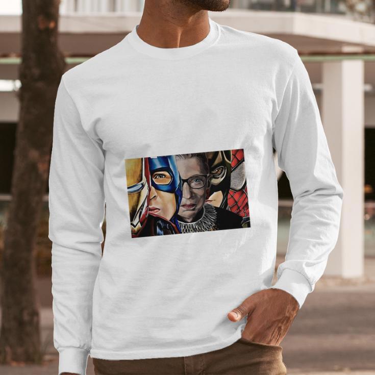 Ruth Bader Ginsburg And Avengers Not All Heroes Wear Capes Shirt Long Sleeve T-Shirt Gifts for Him