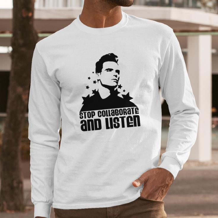 Sky Blue Stop Collaborate And Listen Men Long Sleeve T-Shirt Gifts for Him