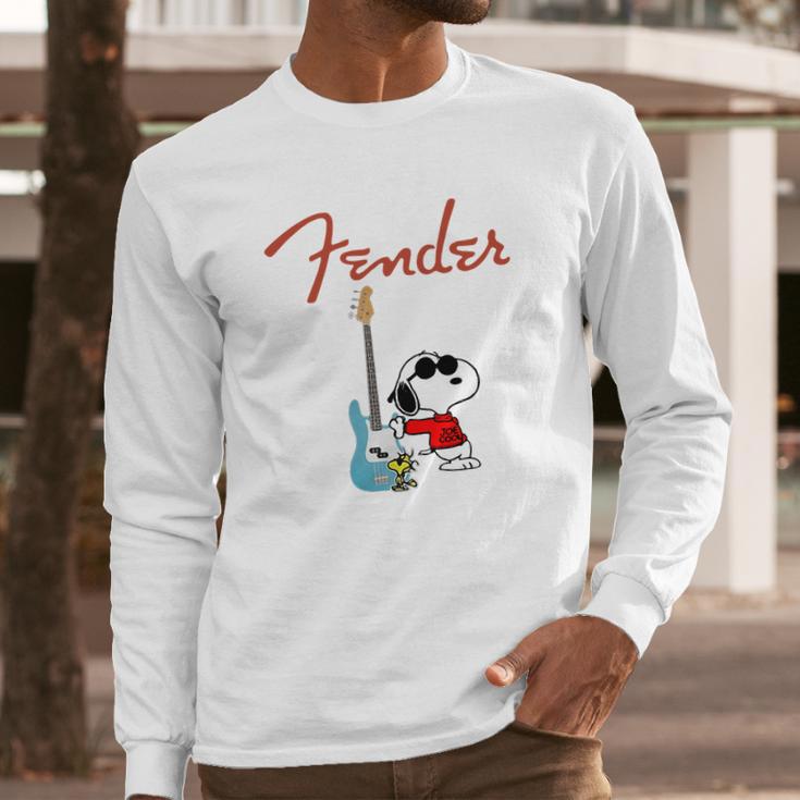 Snoopy Guitar Player Fender Long Sleeve T-Shirt Gifts for Him