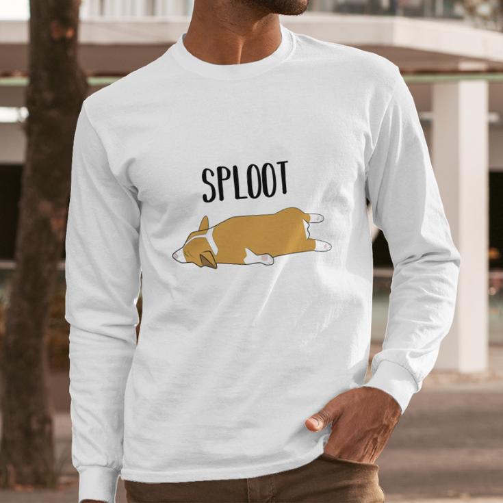 Sploot Corgi Tee Long Sleeve T-Shirt Gifts for Him