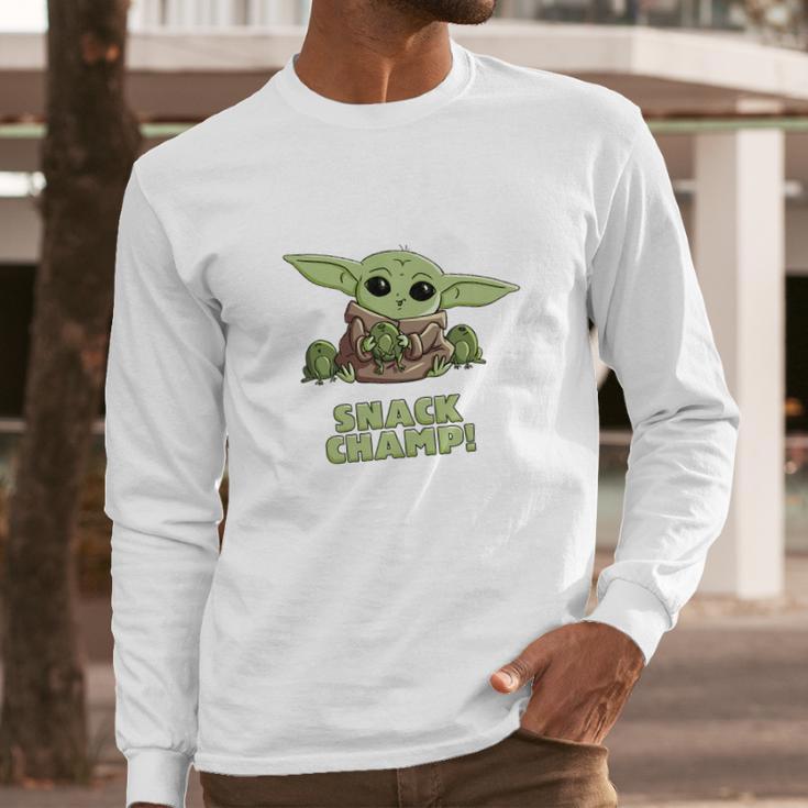 Star Wars The Mandalorian The Child Snack Champ Long Sleeve T-Shirt Gifts for Him