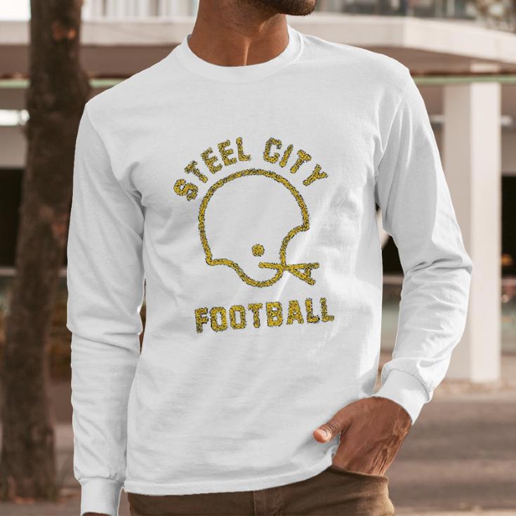 The Steel City Vintage Pittsburgh Football Long Sleeve T-Shirt Gifts for Him