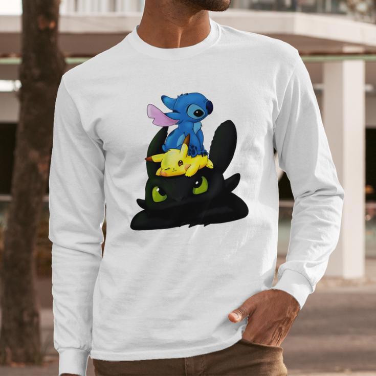 Stitch Pokemon Grinch Long Sleeve T-Shirt Gifts for Him