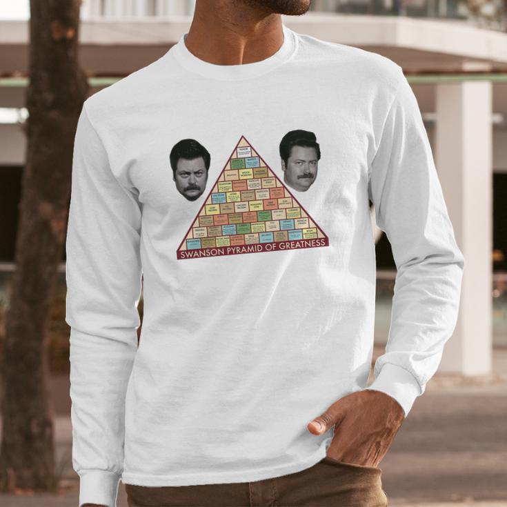 Swanson Pyramid Of Greatness Long Sleeve T-Shirt Gifts for Him