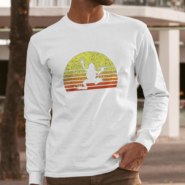 Tree Frog Design Save The Rainforest Retro Sun Vintage Gift Long Sleeve T-Shirt Gifts for Him