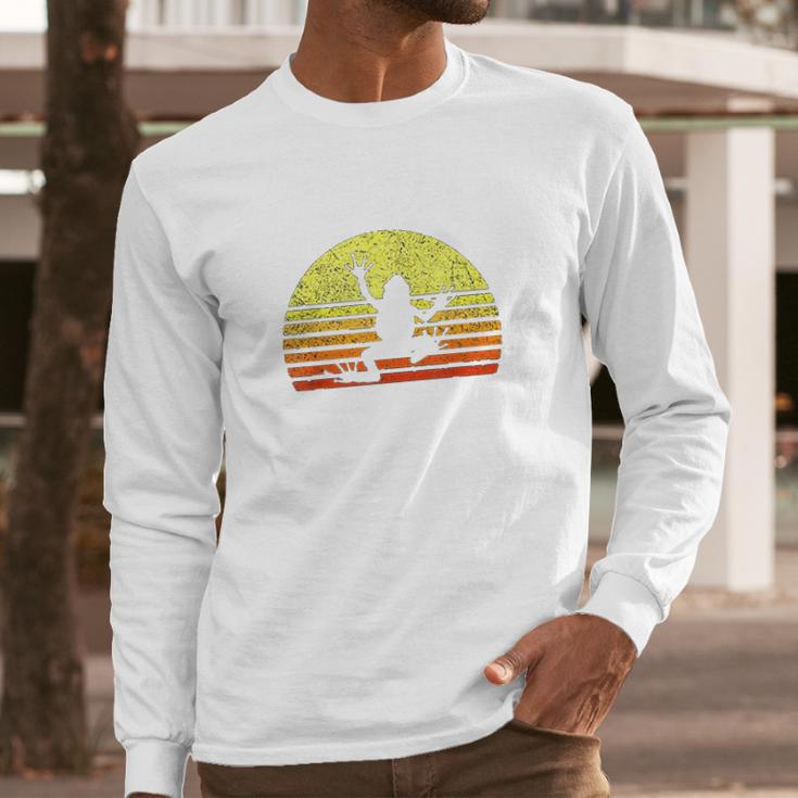 Tree Frog Design Save The Rainforest Retro Sun Vintage Long Sleeve T-Shirt Gifts for Him