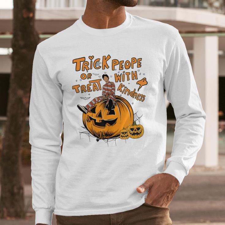 Trick Or Treat People With Kindness Halloween Long Sleeve T-Shirt Gifts for Him