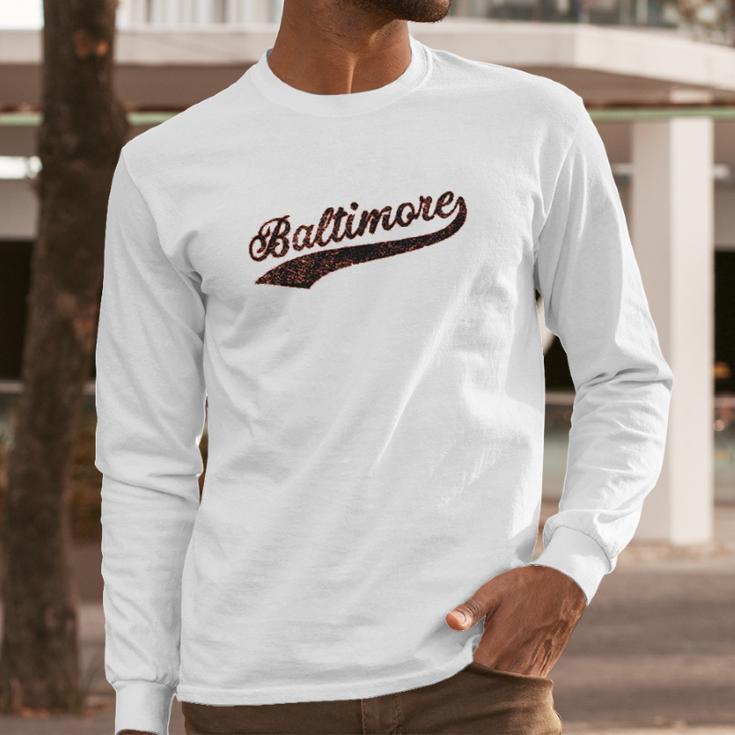 Ugp Campus Apparel Hometown Baseball Script Hometown Long Sleeve T-Shirt Gifts for Him