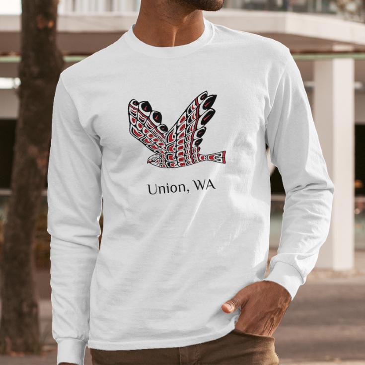 Union Wa Red Tail Hawk Native American Indian Long Sleeve T-Shirt Gifts for Him