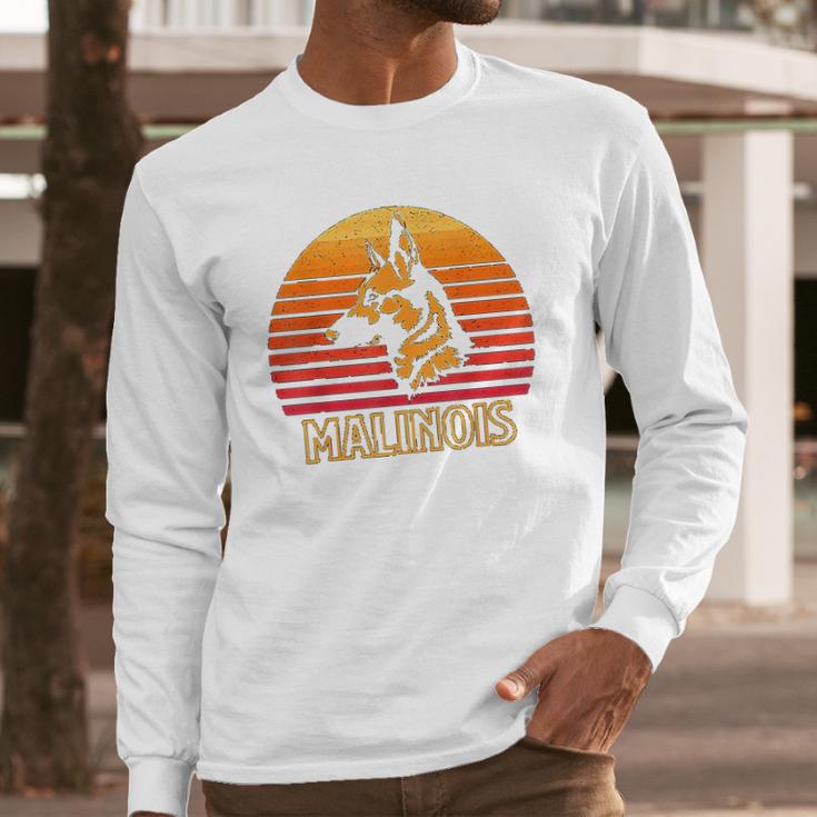 Vintage Belgian Malinois Dog Retro Malinois Gift Birthday Long Sleeve T-Shirt Gifts for Him