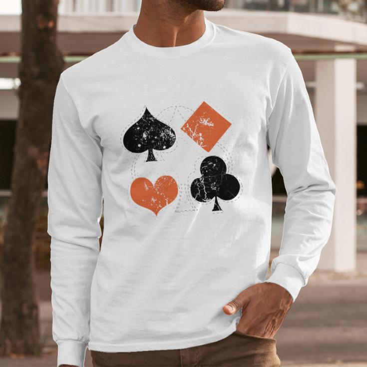 Vintage Poker Playing Cards Long Sleeve T-Shirt Gifts for Him