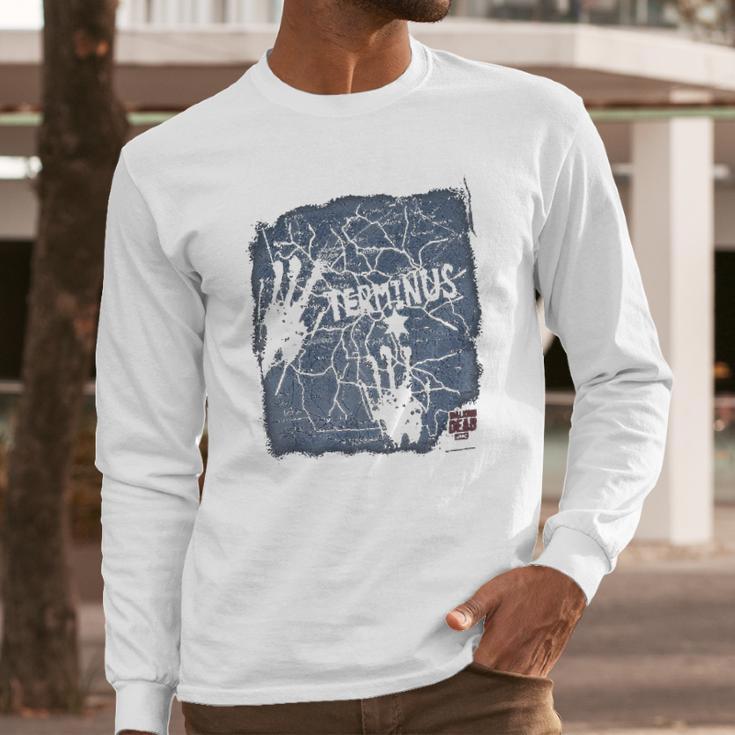 The Walking Dead Terminus Map Long Sleeve T-Shirt Gifts for Him