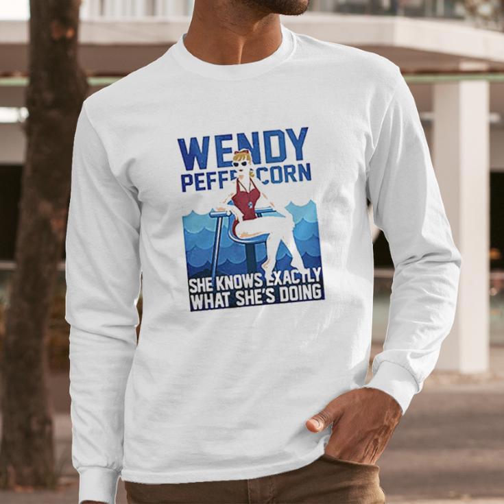 Wendy Peffercorn She Know Exactly What She’S Doing Long Sleeve T-Shirt Gifts for Him