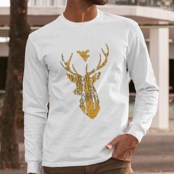 West Virginia Mountaineers Hunting Forest Deer Long Sleeve T-Shirt Gifts for Him