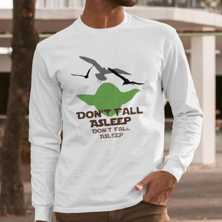 Yoda Seagulls Dont Fall Asleep Shirt Long Sleeve T-Shirt Gifts for Him