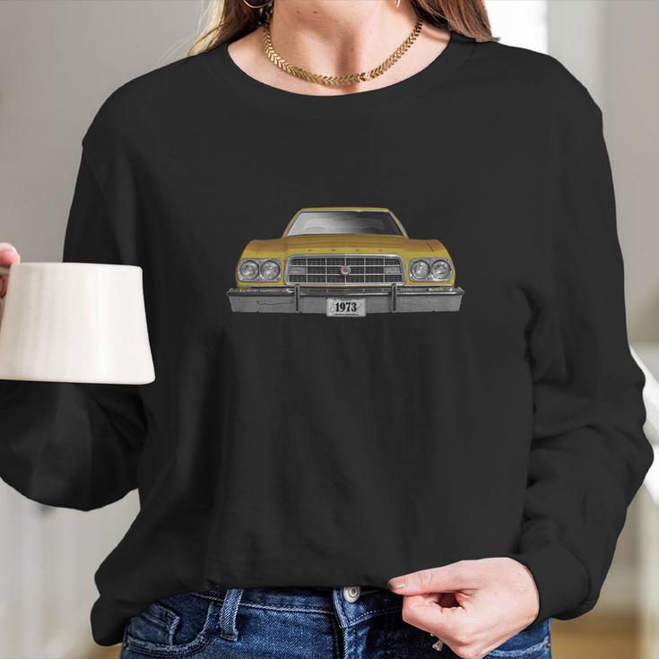 1973 Ford Gran Torino Two Sided Gold Long Sleeve T-Shirt Gifts for Her