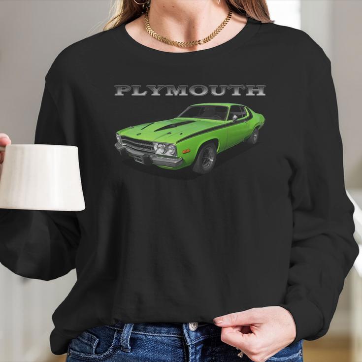 1973 Plymouth Road Runner Green Long Sleeve T-Shirt Gifts for Her