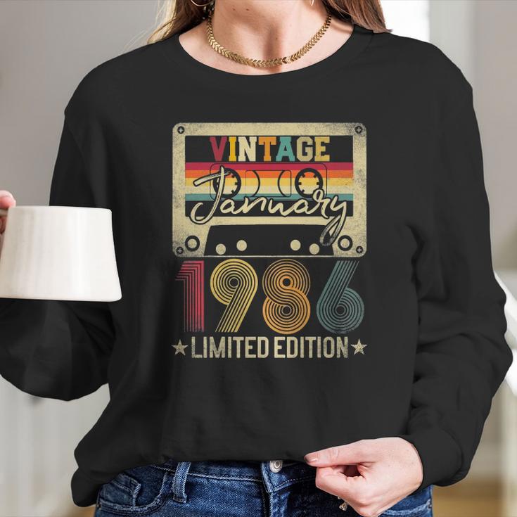 1986 January Vintage Limited Edition 35Th Birthday Gift Idea Long Sleeve T-Shirt Gifts for Her