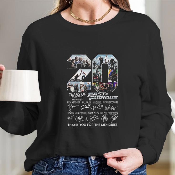 20 Years Of 2001 2021 Fast And Furious Thank You Long Sleeve T-Shirt Gifts for Her