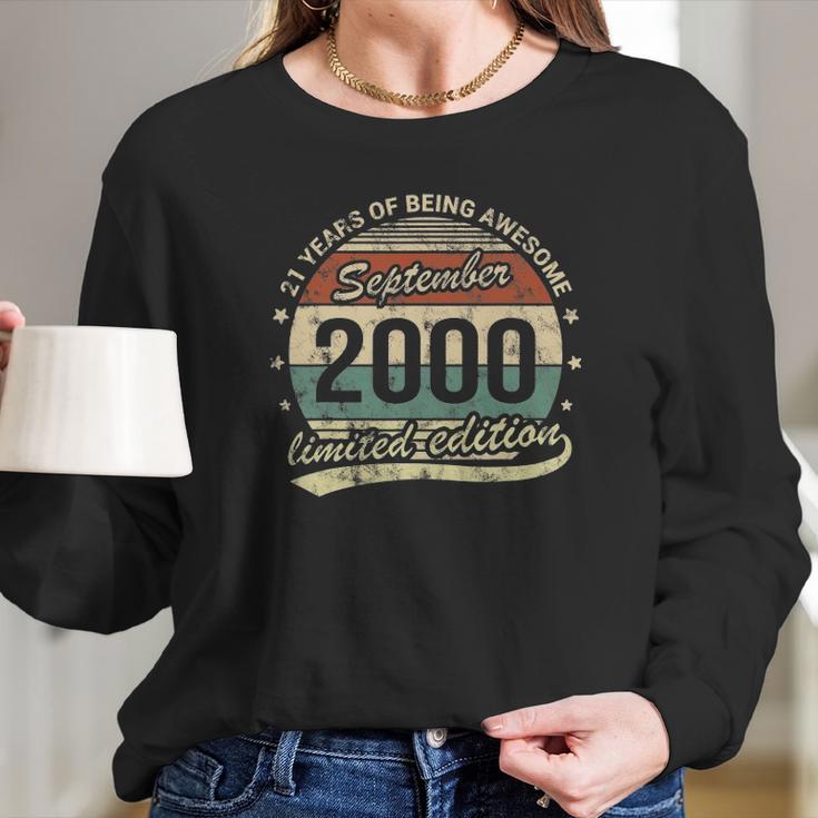 21St Birthday September 2000 21 Years Old Being Awesome Long Sleeve T-Shirt Gifts for Her