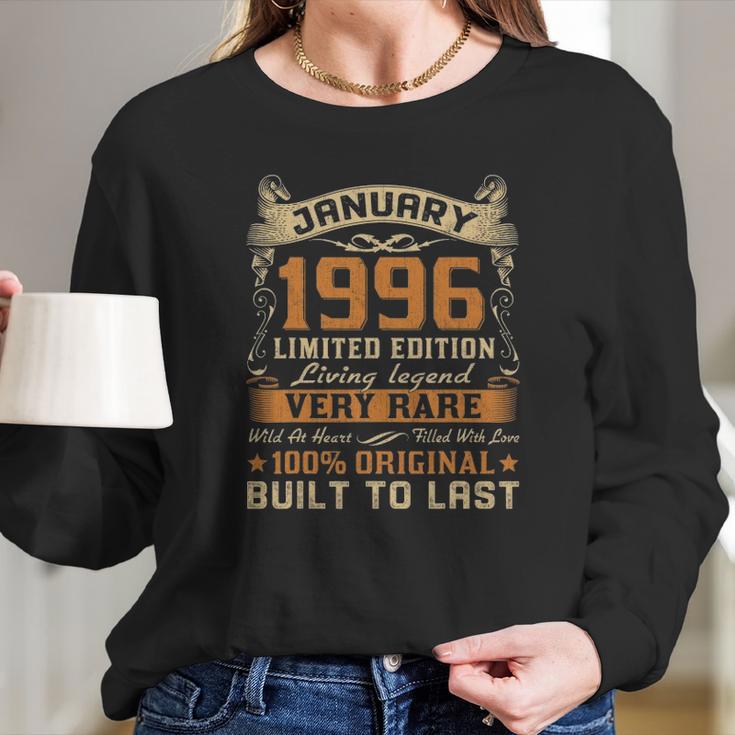 26Th Birthday Gift 26 Years Old Retro Vintage January 1996 Ver2 Long Sleeve T-Shirt Gifts for Her