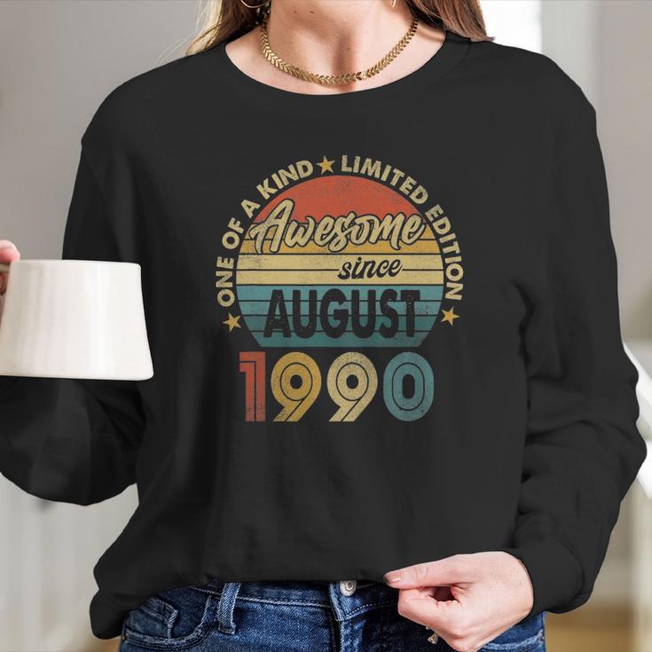 31 Years Old 31St Birthday Men Awesome Since August 1990 Ver2 Long Sleeve T-Shirt Gifts for Her