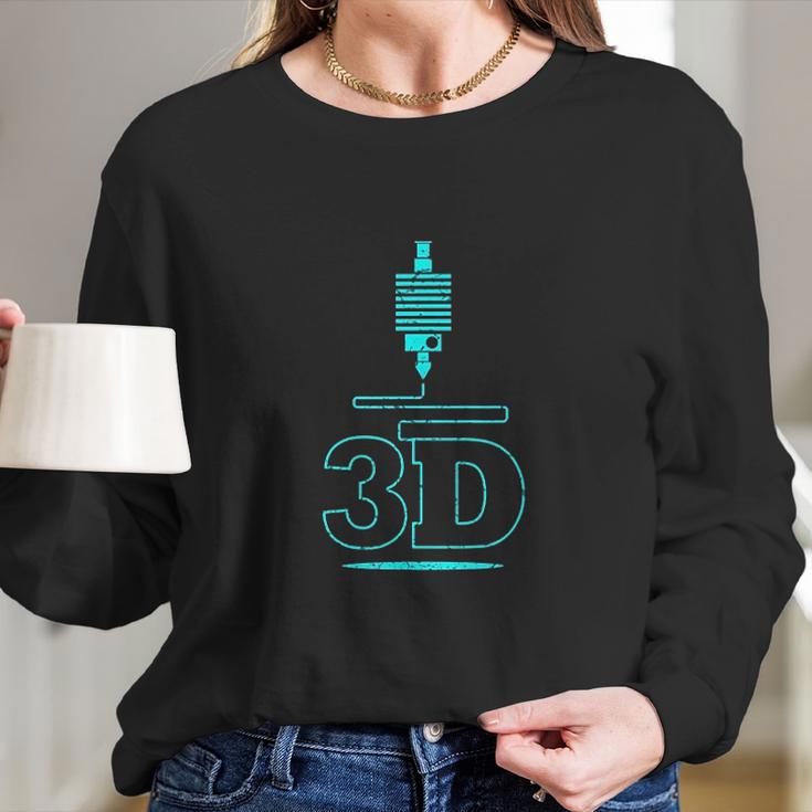 3D Printing 3D Filament Long Sleeve T-Shirt Gifts for Her