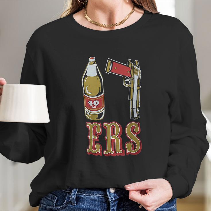 40Oz 9Mm Gold Long Sleeve T-Shirt Gifts for Her