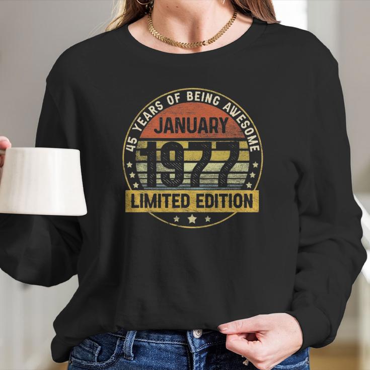 45Th Birthday Gift 45 Years Old Awesome Since January 1977 Ver2 Long Sleeve T-Shirt Gifts for Her