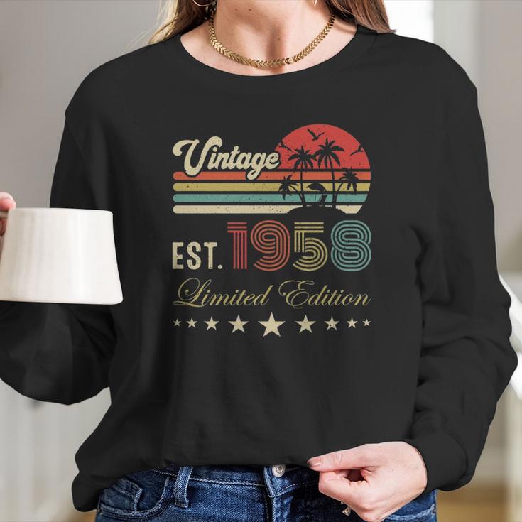 64Th Birthday Born 1958 Vintage Limited Edition 64Th Birthday Long Sleeve T-Shirt Gifts for Her