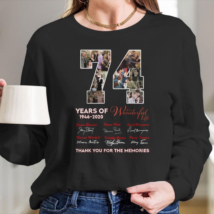 74Th Years Of It’S A Wonderful Life 1946-2020 Signatures Shirt Long Sleeve T-Shirt Gifts for Her