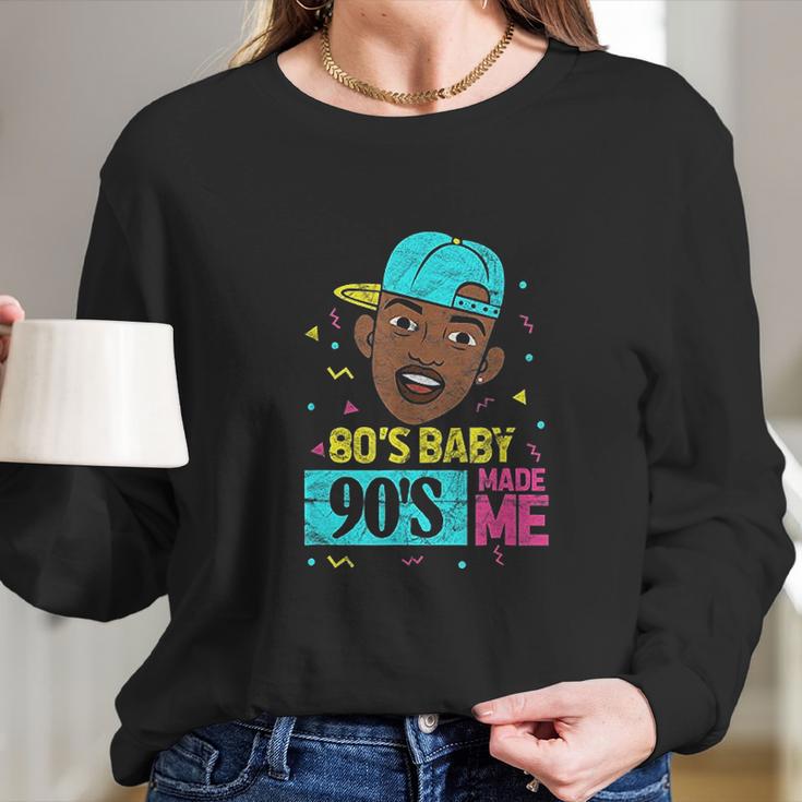 80S Baby 90S Made Me 1980S 1990S Disco Party Retro Vintage Long Sleeve T-Shirt Gifts for Her