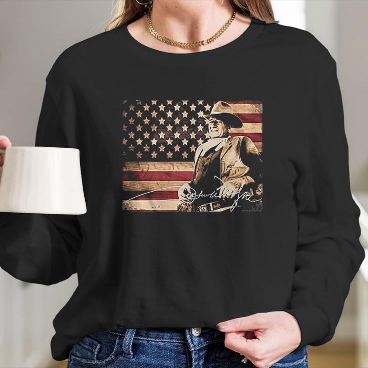 Ae Designs John Wayne Tin Sign Long Sleeve T-Shirt Gifts for Her