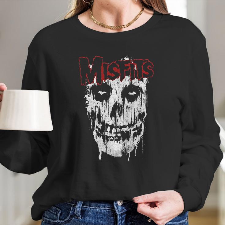 Ae Designs Misfits Splatter Skull Long Sleeve T-Shirt Gifts for Her