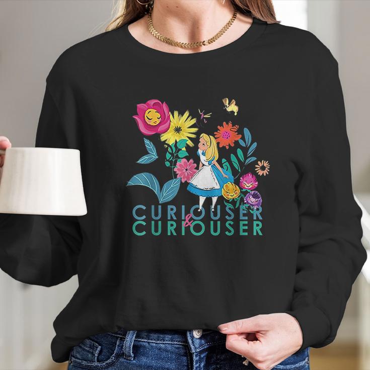 Alice In Wonderland Curiouser Curiouser Long Sleeve T-Shirt Gifts for Her