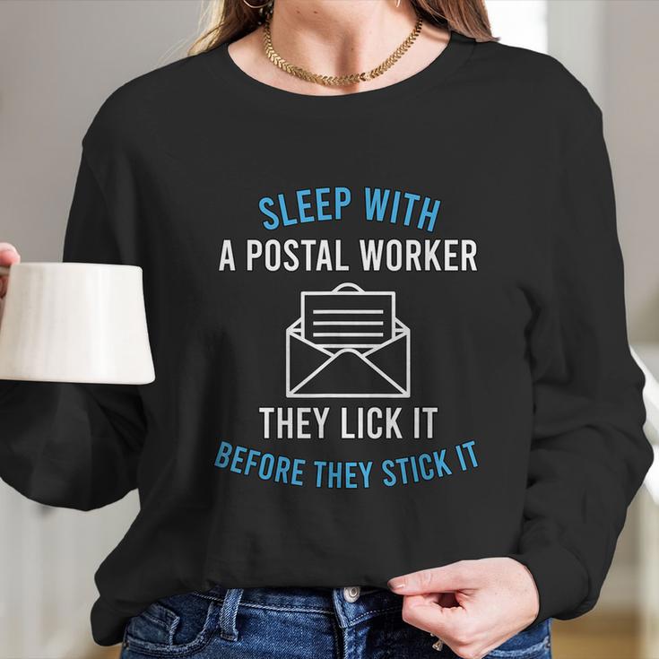 American Postal Worker Sleep With A Mailman Mail Escort Long Sleeve T-Shirt Gifts for Her