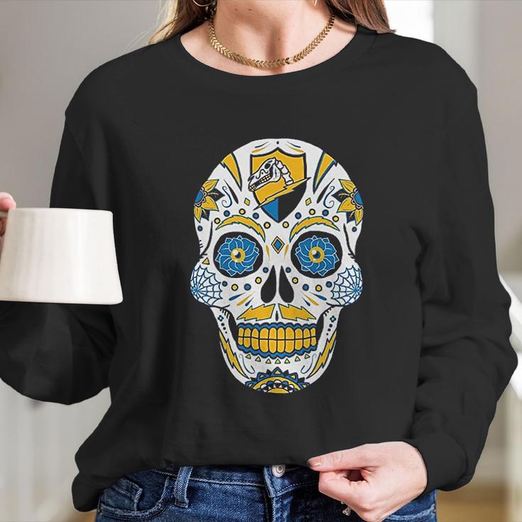 Americas Finest Los Angeles Sugar Skull Long Sleeve T-Shirt Gifts for Her