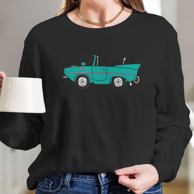 Amphicar Aqua Turquoise Car Boat Owner Collector Long Sleeve T-Shirt Gifts for Her