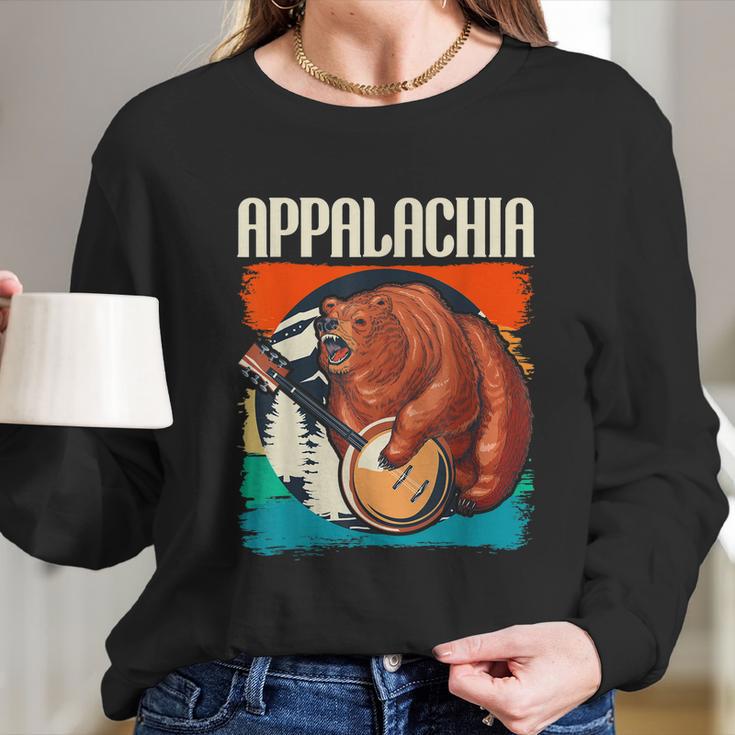 Appalachia Vintage Banjo Player Bluegrass Musician Long Sleeve T-Shirt Gifts for Her