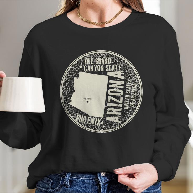 Arizona Grand Canyon State Retro Circle Long Sleeve T-Shirt Gifts for Her