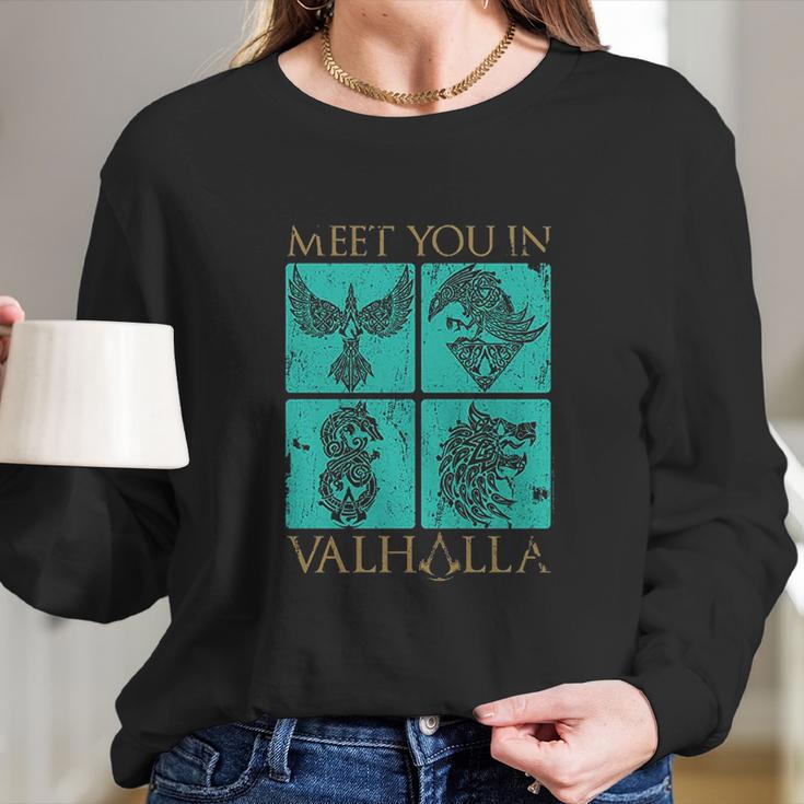 Assassins Creed Valhalla Meet You In Valhalla Box Up Long Sleeve T-Shirt Gifts for Her